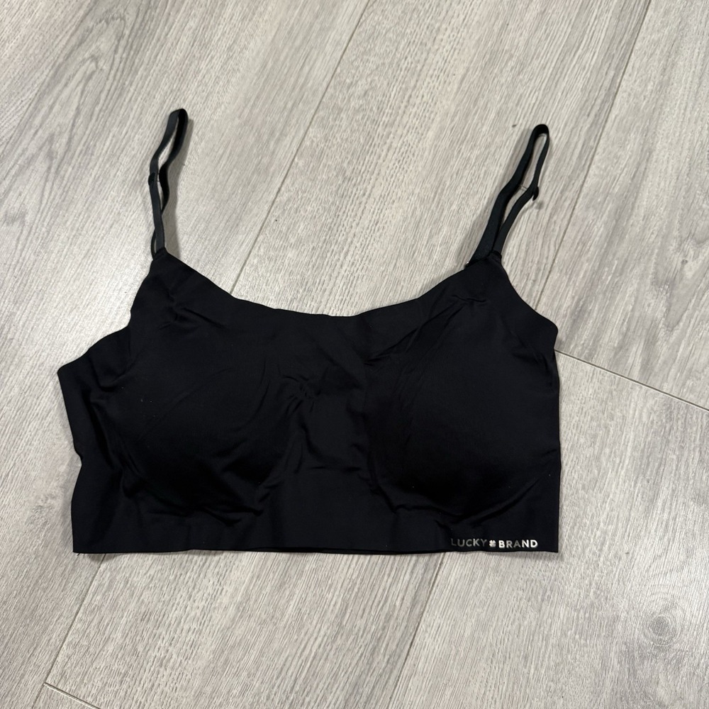 Lucky Brand Black Wireless Soft Bra With Removable Pads Black‎ Womens Medium